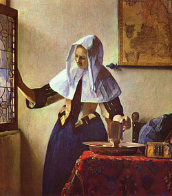 Young Woman With Water Pitcher, by Vermeer. 1662