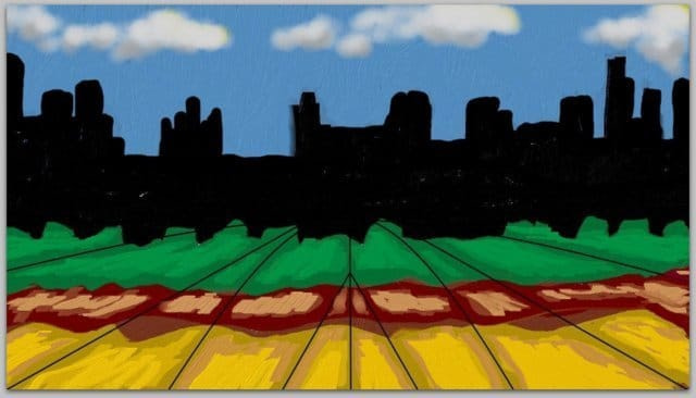 Desert Skyline Mirage, by Douglas Pinson. Digital painting, with assist from Paint3D. 2021