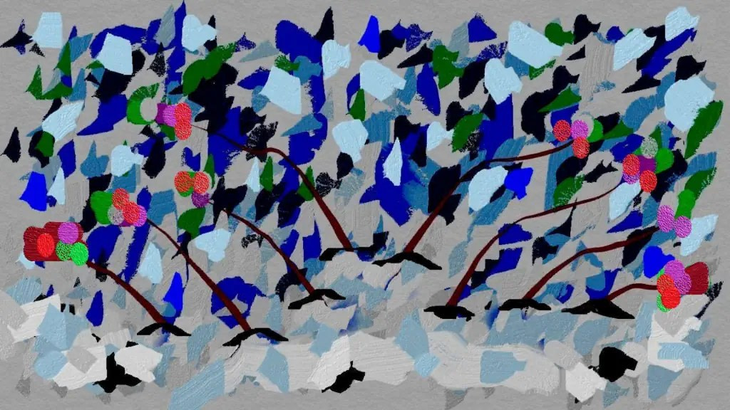 Snow Birds, by Douglas Pinson. Digital painting, 2022.